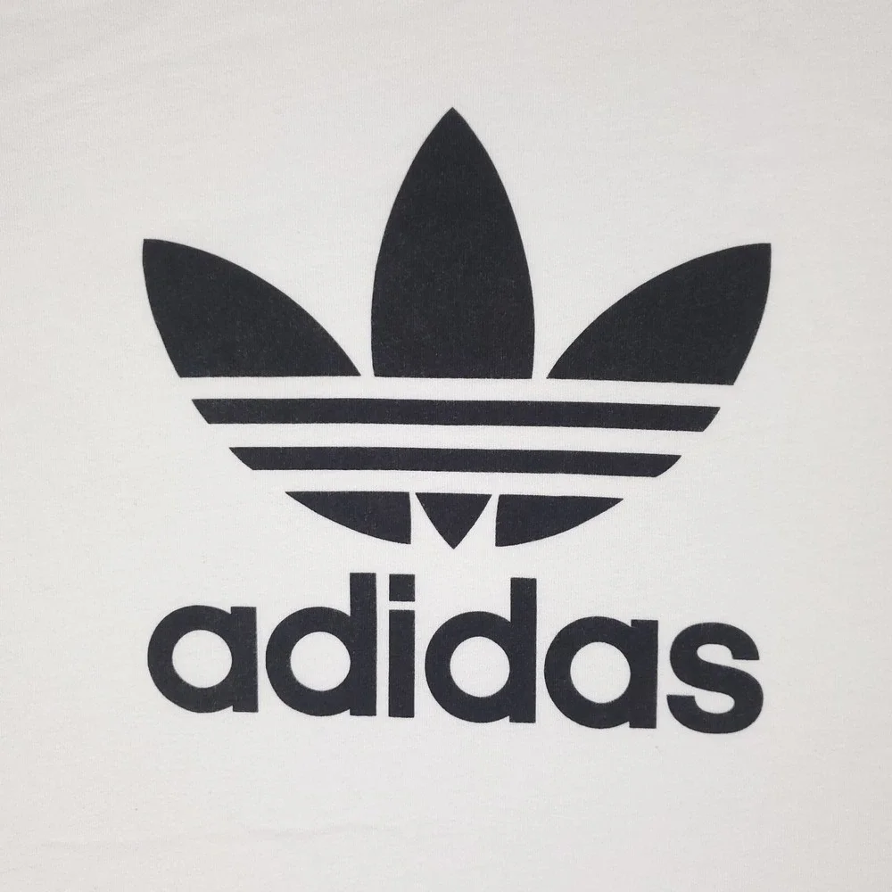 Adidas T Shirt Mens Large White Trefoil Logo Casual Short Sleeve Tee